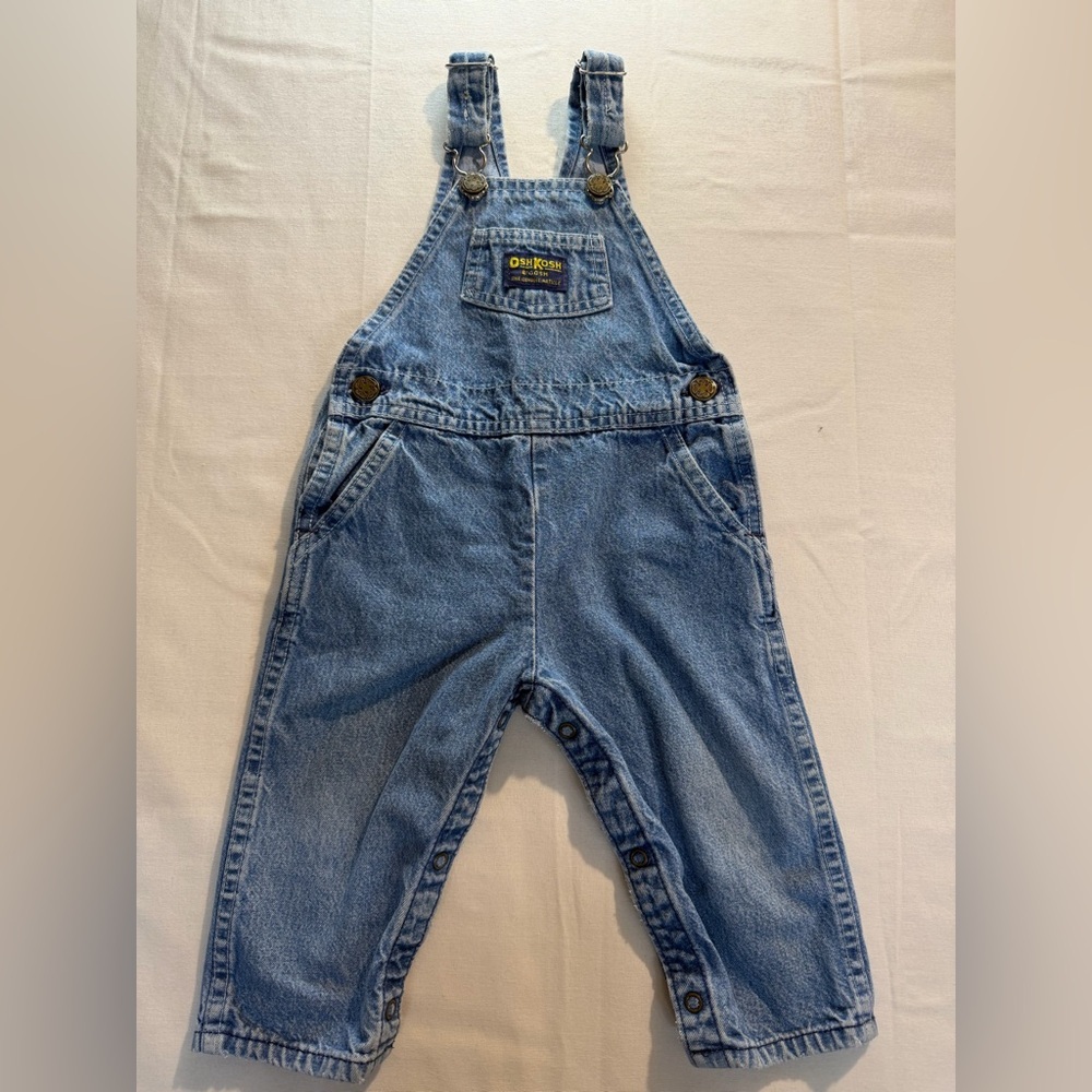 Oshkosh B'Gosh VTG Denim Jean Overall Light Wash Size 24 Months